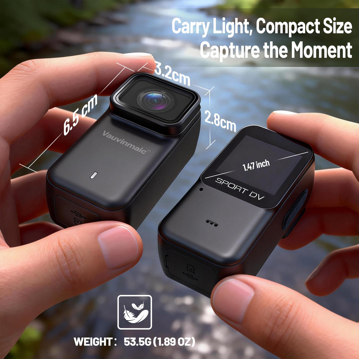 Vauvinmaic 4K thumb camera side magnet attachment for secure mounting
