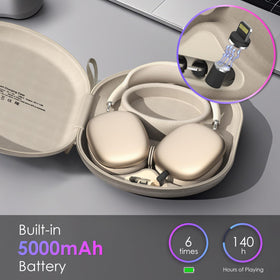 VAWVVA charging case open to show internal tray and AirPods Max compatibility.