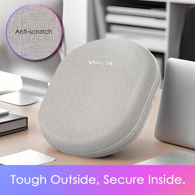 VAWVVA AirPods Max charging case side view with magnetic port and portability.