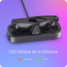 VAWVVA glasses docked with spring grips holding Meta Wayfarer securely for easy one-hand use
