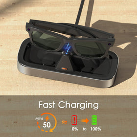 VAWVVA Meta glasses mounted in dock, easy one-handed placement benefit