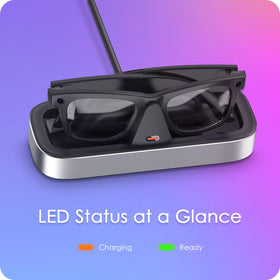 VAWVVA docking Meta Wayfarer glasses by hand showing secure one-handed placement