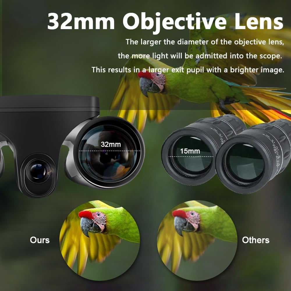 Vazussk binoculars with 12x32 optics delivering detailed distant views.
