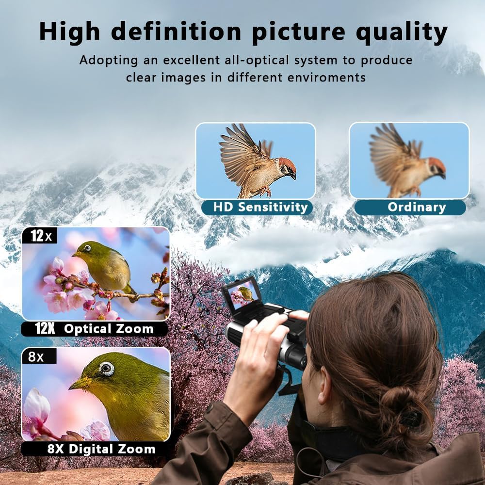 Vazussk binoculars with 8x digital zoom for closer framing at events or nature.