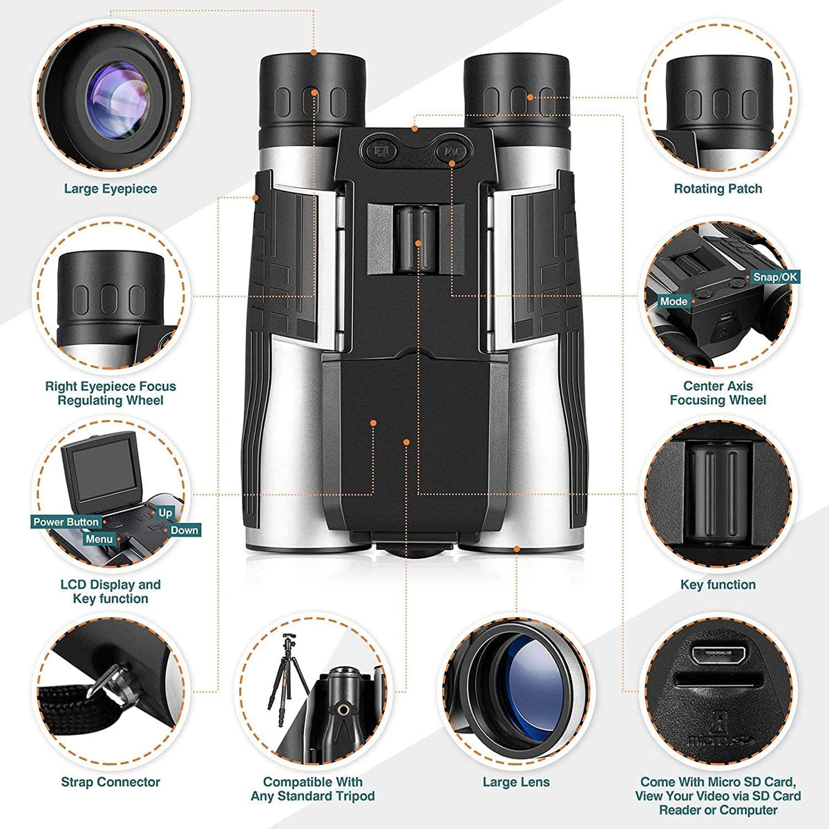 Vazussk binoculars ideal for birdwatching, concerts, hunting, and sports events.