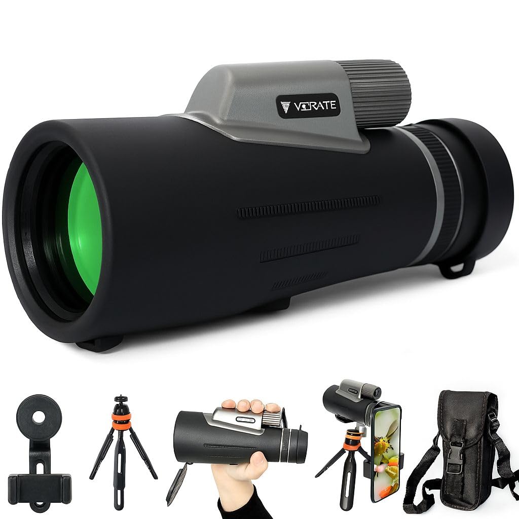 vBrate monocular front view showing compact body and large lens for clear distance viewing