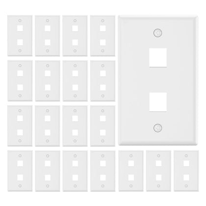 VCE 2-port keystone wall plate, outer view, clean, low-profile home network setup
