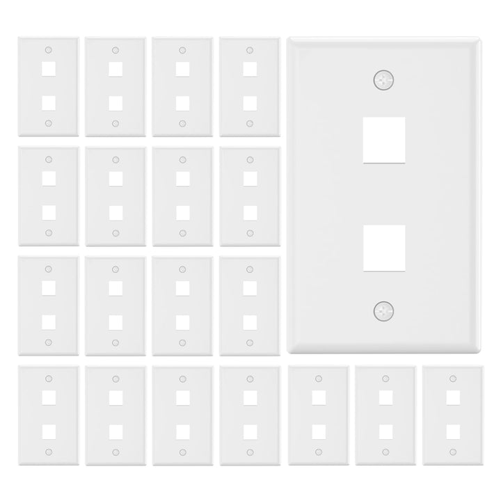 VCE 2-port keystone wall plate, outer view, clean, low-profile home network setup