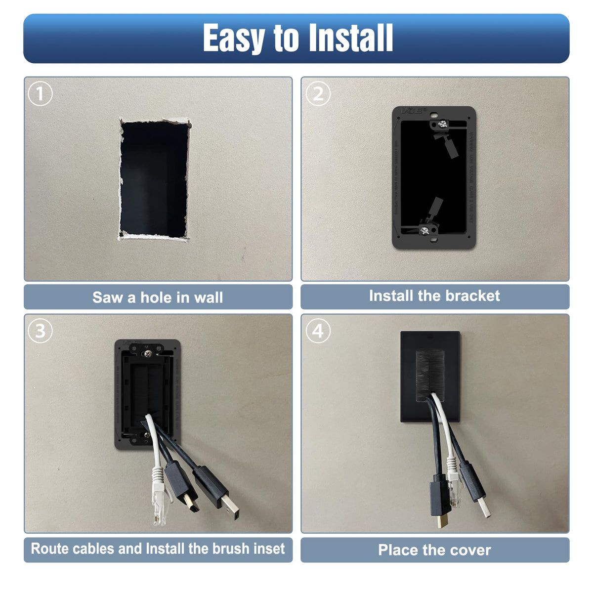 VCE black brackets and plates suit modern home theaters and living rooms