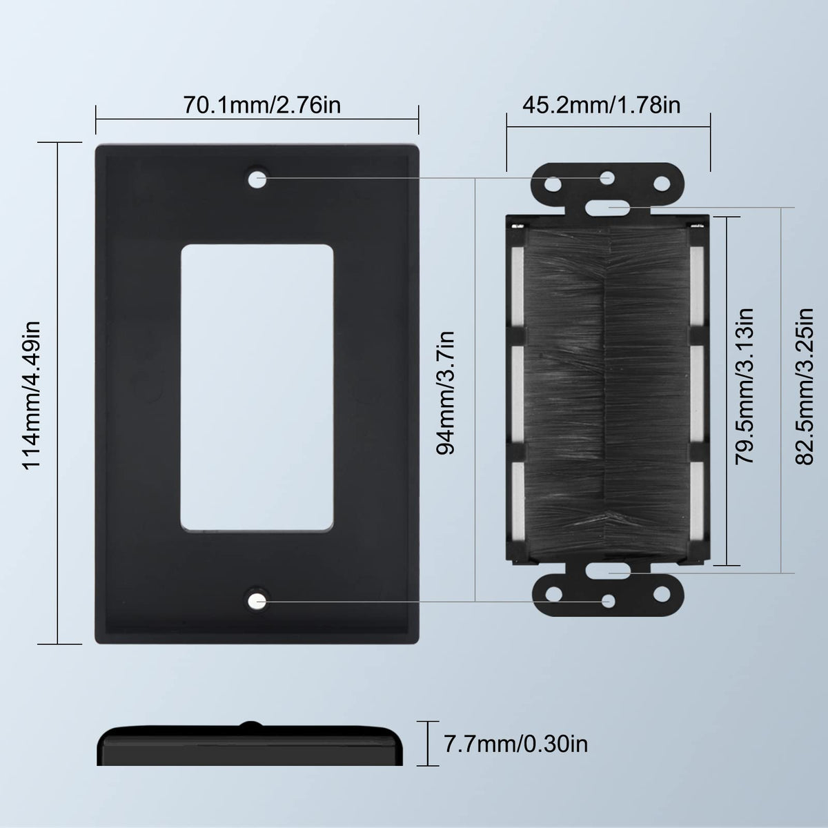 VCE 3-pack black plates with matching brackets for a complete solution