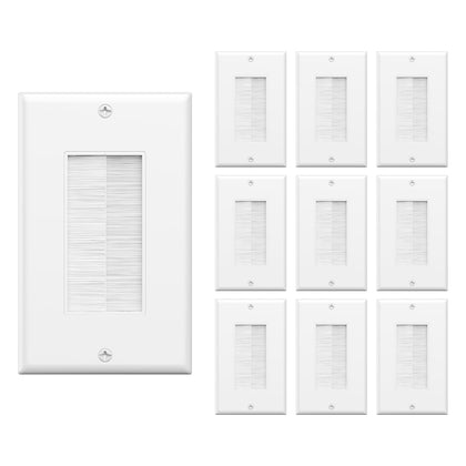 VCE brush wall plate 10-pack for tidy in-wall cable routing.