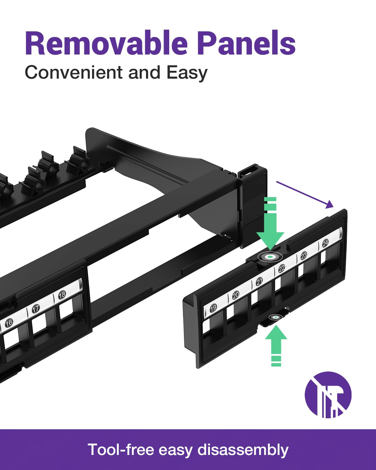 VCE Cat6 Patch Panel 1U fits standard racks for tidy installations
