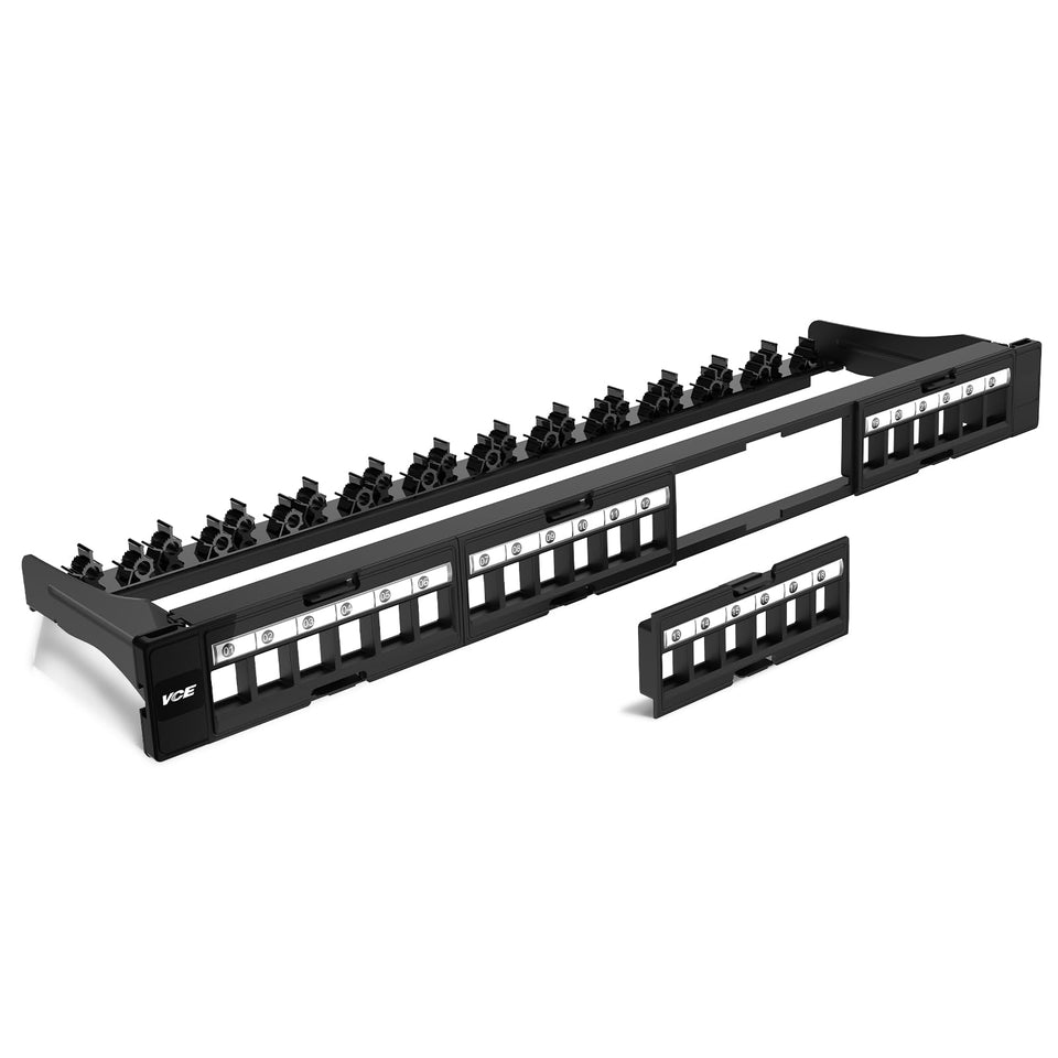 VCE Cat6 Patch Panel 24-port front view for quick port labeling in racks