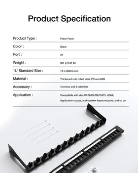 VCE patch panel frame is durable cold-rolled steel for long-lasting use