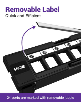 VCE Cat6 panel shows broad keystone compatibility for HDMI, coax, and more