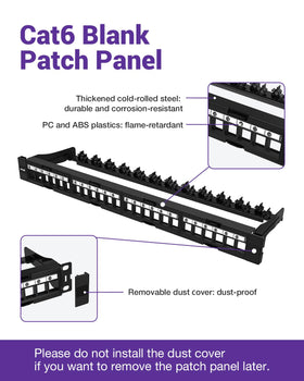 VCE patch panel packaging includes screws and ties for quick mounting