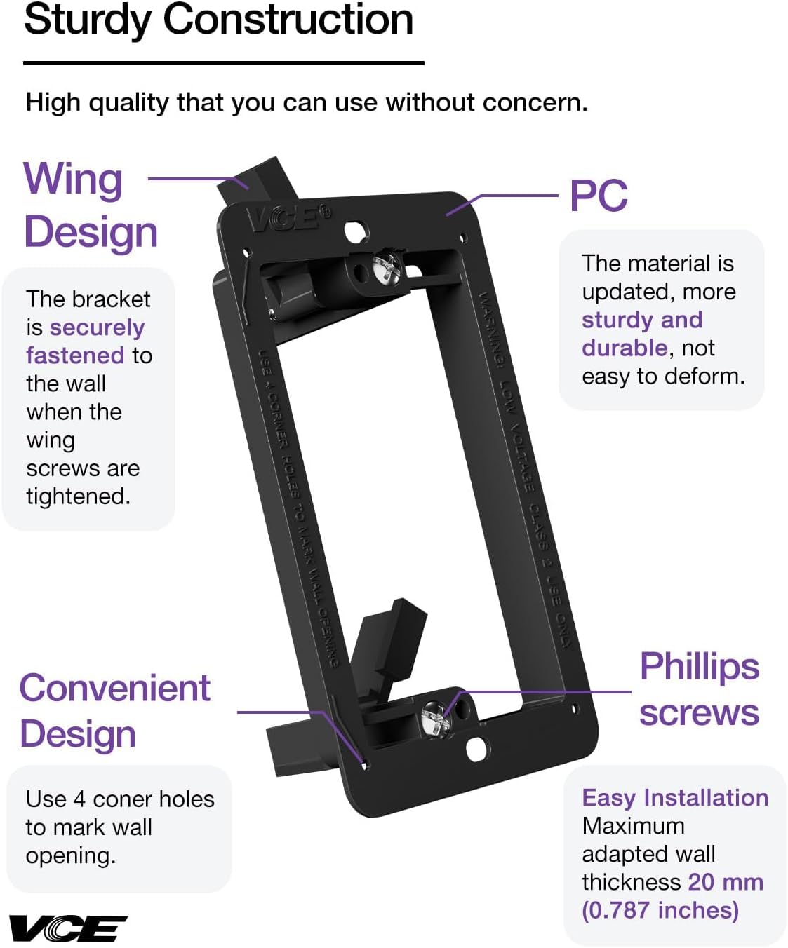 VCE installation layout with screws and screwdriver for quick setup