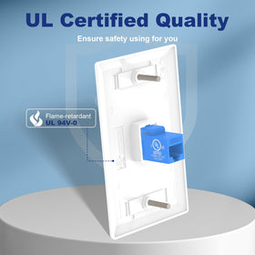 VCE keystone coupler closeup with gold contacts visible for reliable gigabit performance