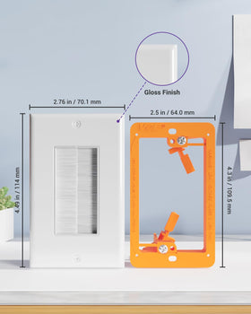 VCE orange low-voltage bracket shown from the side for secure cable routing
