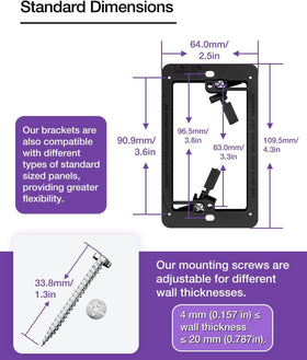 VCE low-voltage bracket side view highlighting sturdy clamp benefits