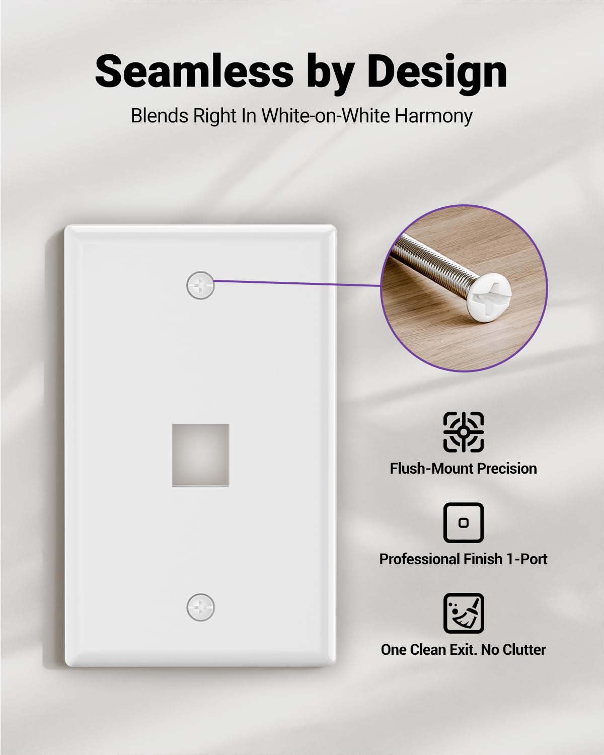 VCE mounted plate with HDMI keystone showing clean AV connection