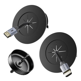 VCELINK brush wall cable management kit hides TV cables for a clean look.