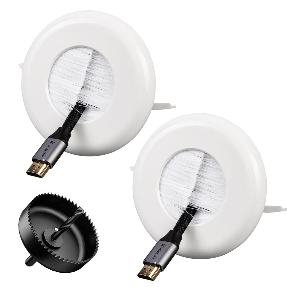 VCELINK front plate dual pack showing two brush covers for tidy cable entry
