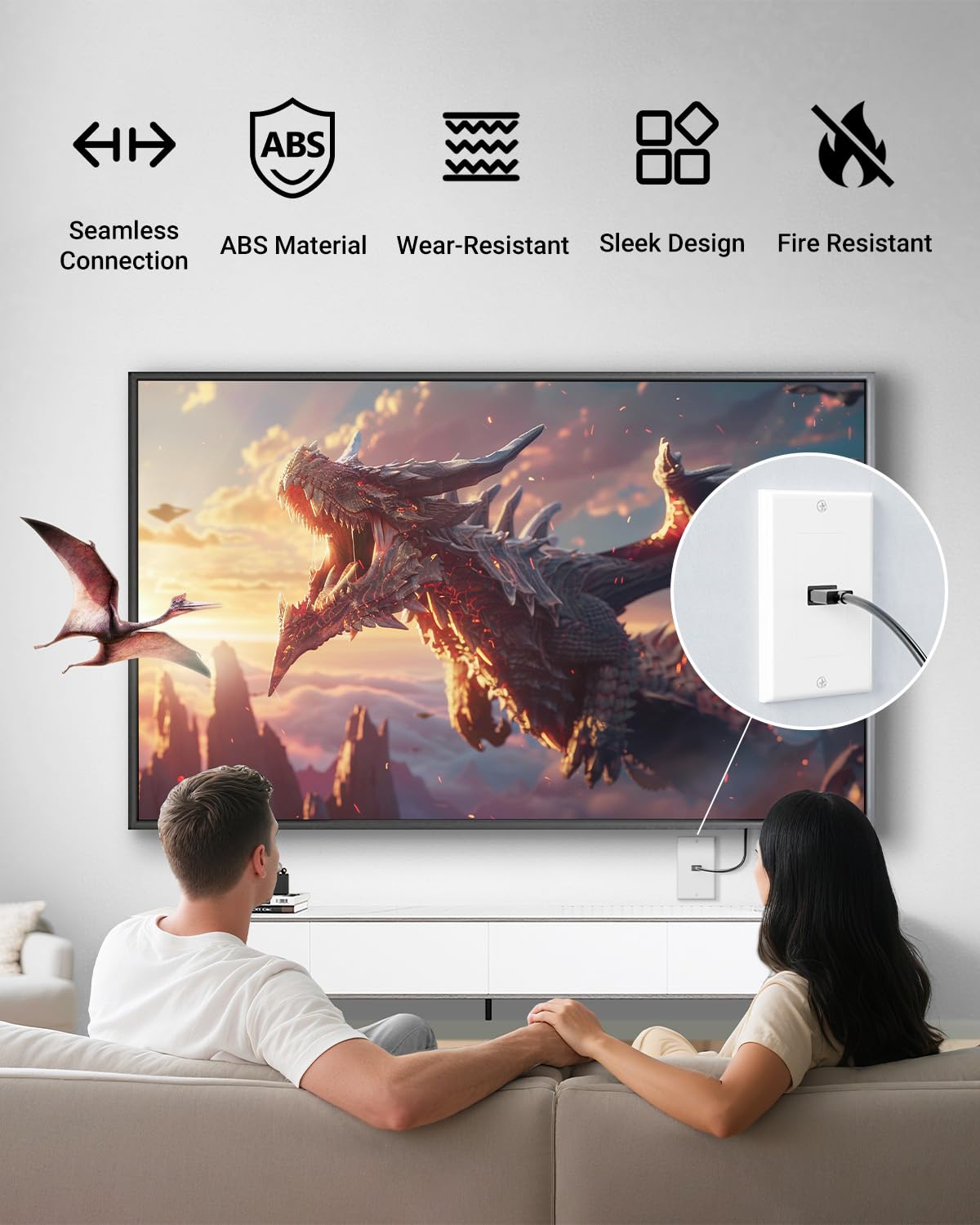 VCELINK ABS material wall plate offers durable daily use