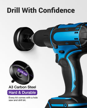 VCELINK hole saw drill attachment for precise 3-inch drywall cuts and fast installs