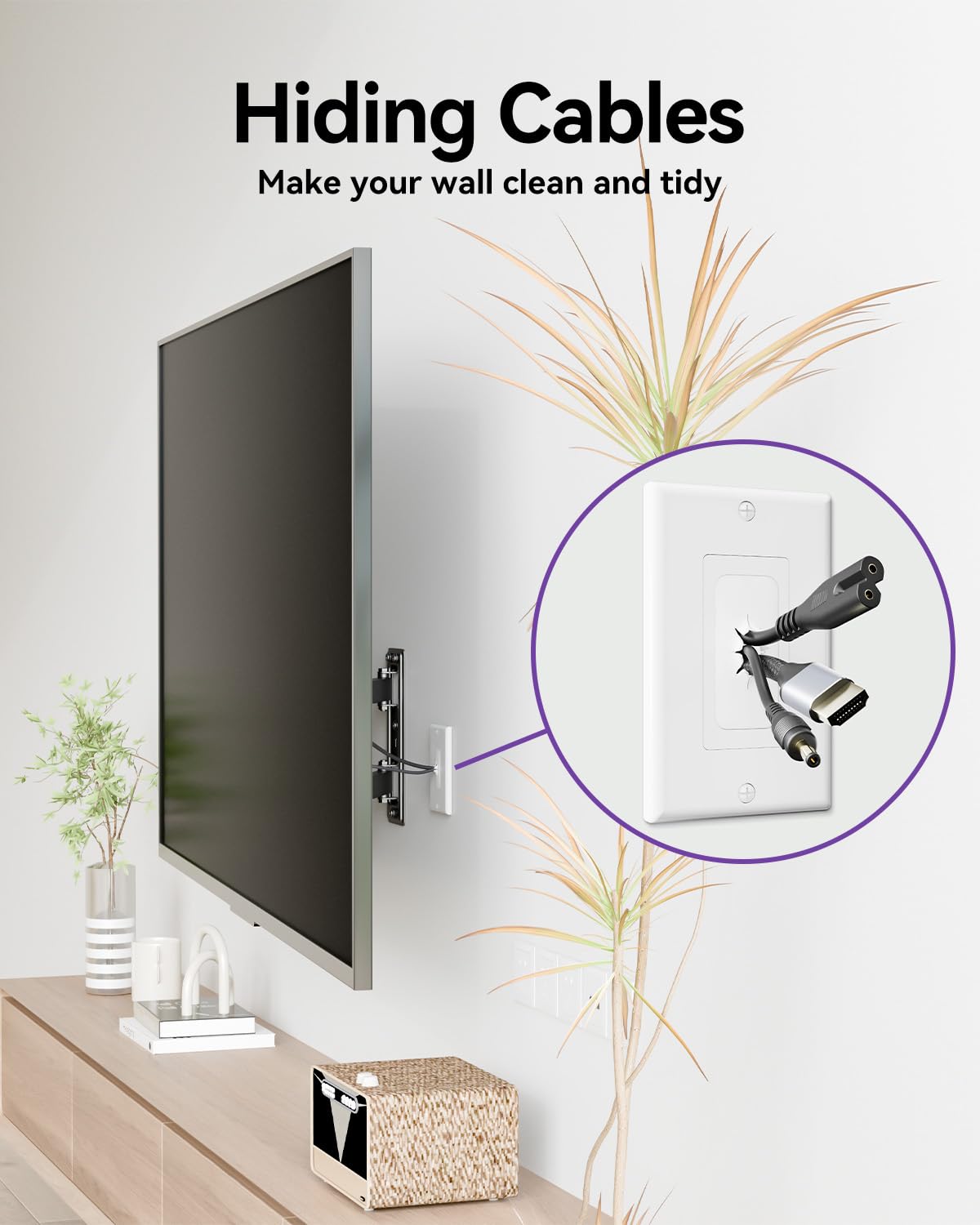 Closeup of easy installation on the VCELINK wall plate for standard boxes.