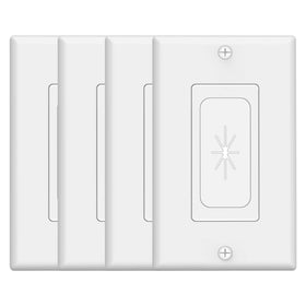 VCELINK wall plate pass-through front view shows clean, concealed cables for a neat room.