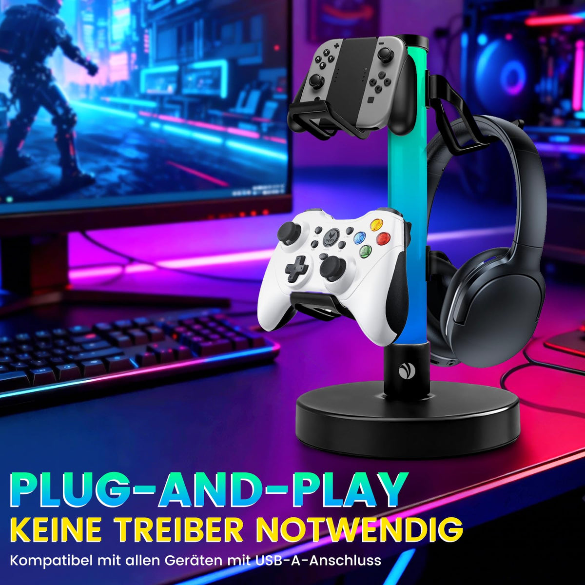 VCOM Controller Holder keeps game controllers within reach and neatly organized.