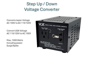 VCT VT-1000J back ports show input output for Japan and USA