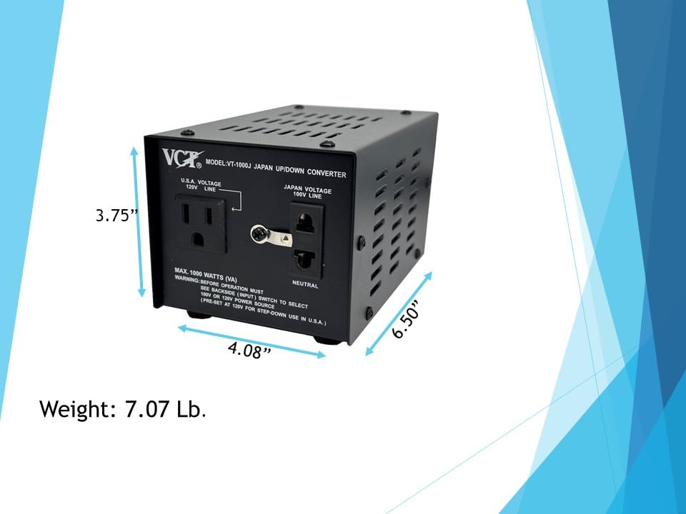 VCT VT-1000J control panel with power switch and fuse protection