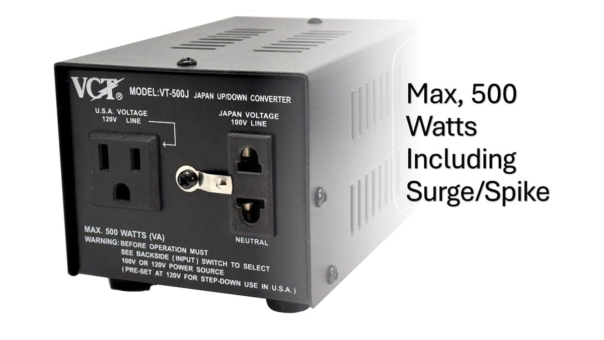 VCT VT-500J held in hand to show compact size and portability benefit
