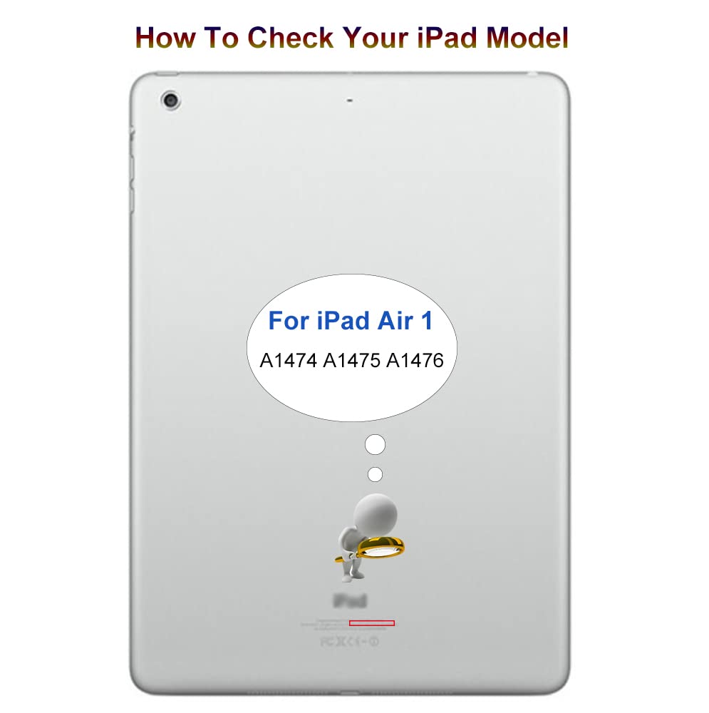 VDASO iPad Air 1st Gen compatibility label for A1474, A1475, A1476 models.