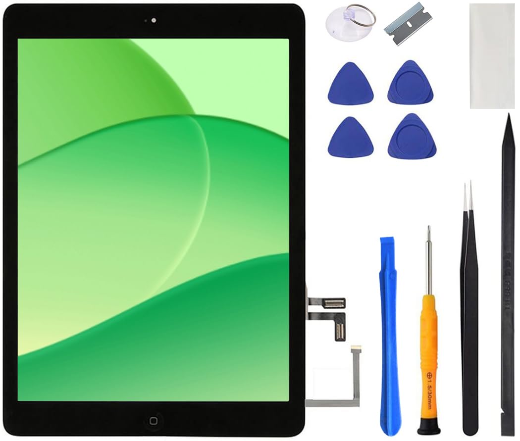 VDASO iPad Air 1st Gen digitizer front glass close-up for crisp touch replacement.