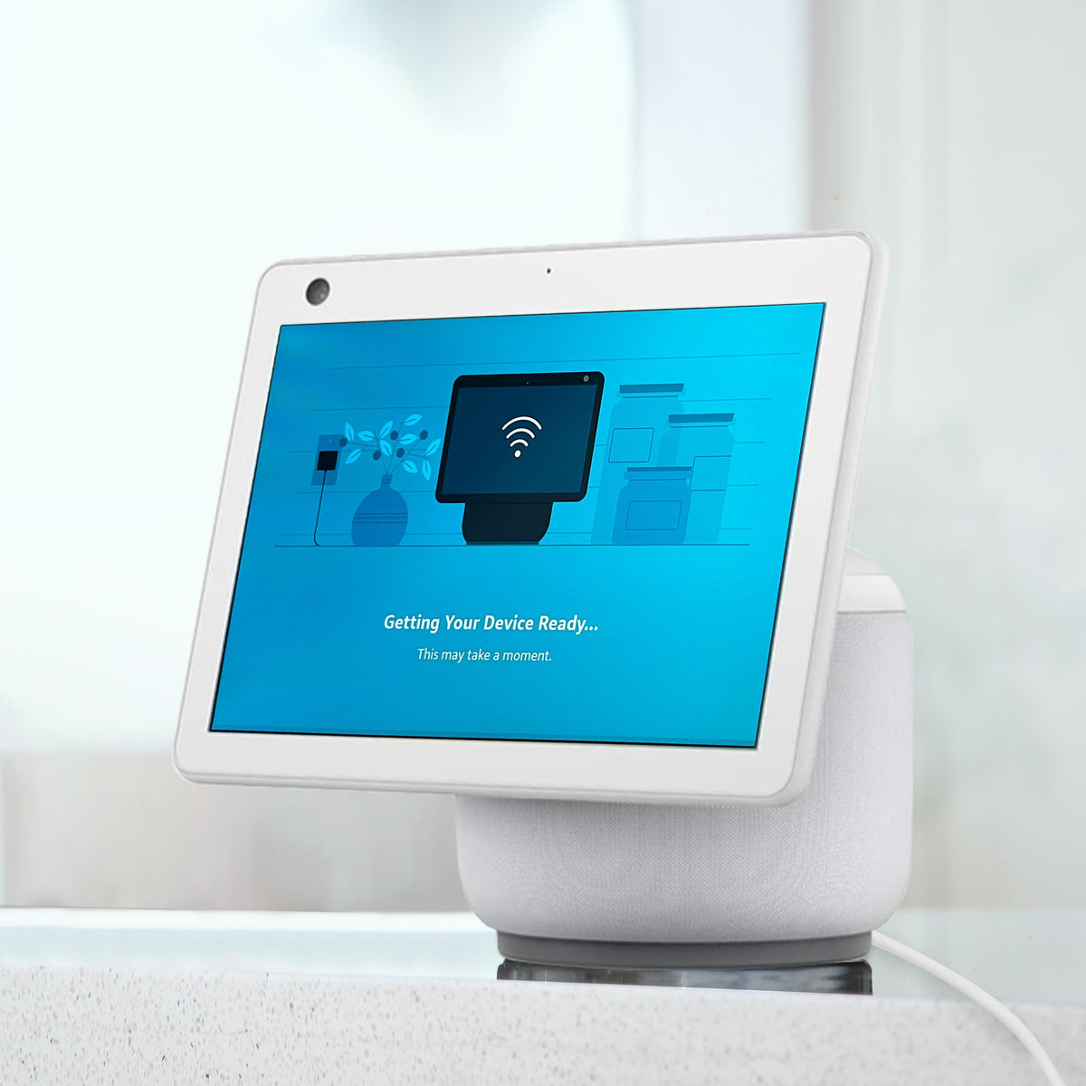 Vebner Adapter for Echo Show 10 with stable power during video calls.