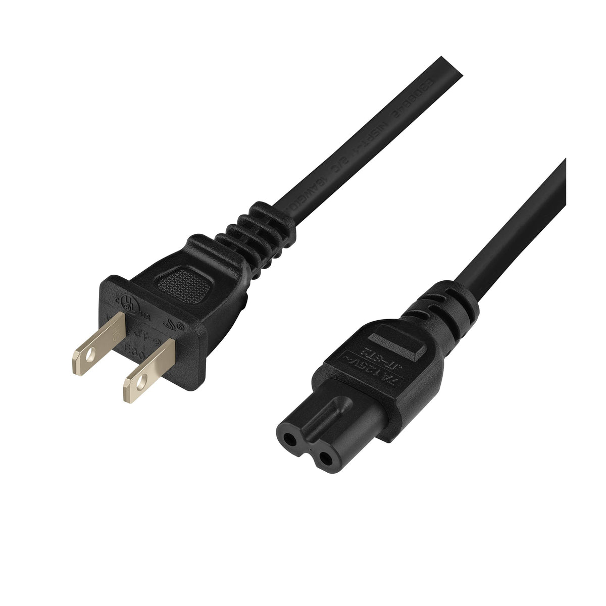 Vebner black power cord blends with entertainment setup.