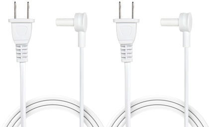 Vebner front view of 2-pack 12ft power cords showing clean white pack benefit