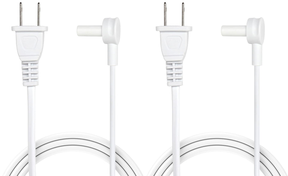 Vebner front view of 2-pack 12ft power cords showing clean white pack benefit