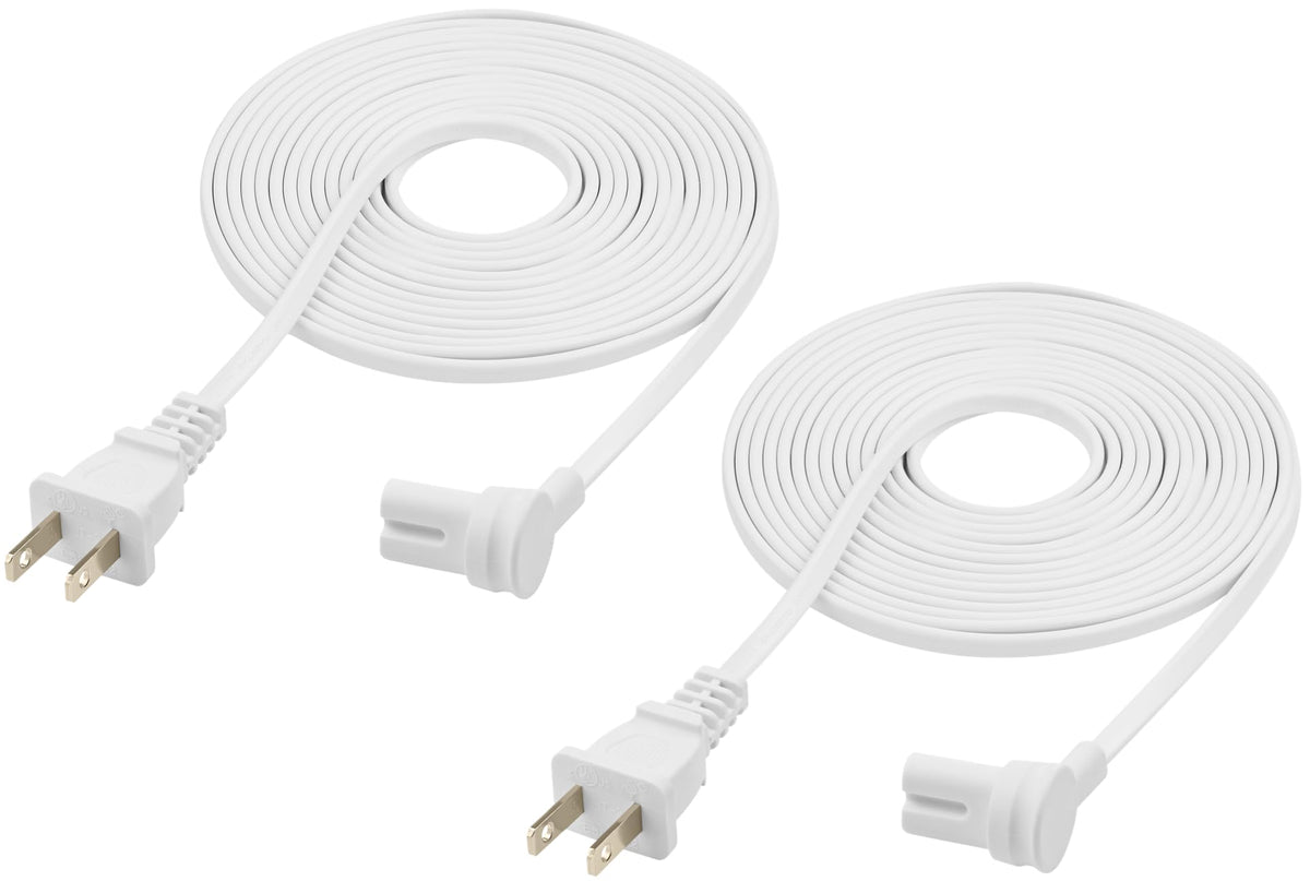 Vebner front view of two white 25-foot cords showing clean cable management