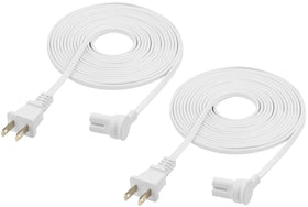 Vebner front view of two white 25-foot cords showing clean cable management