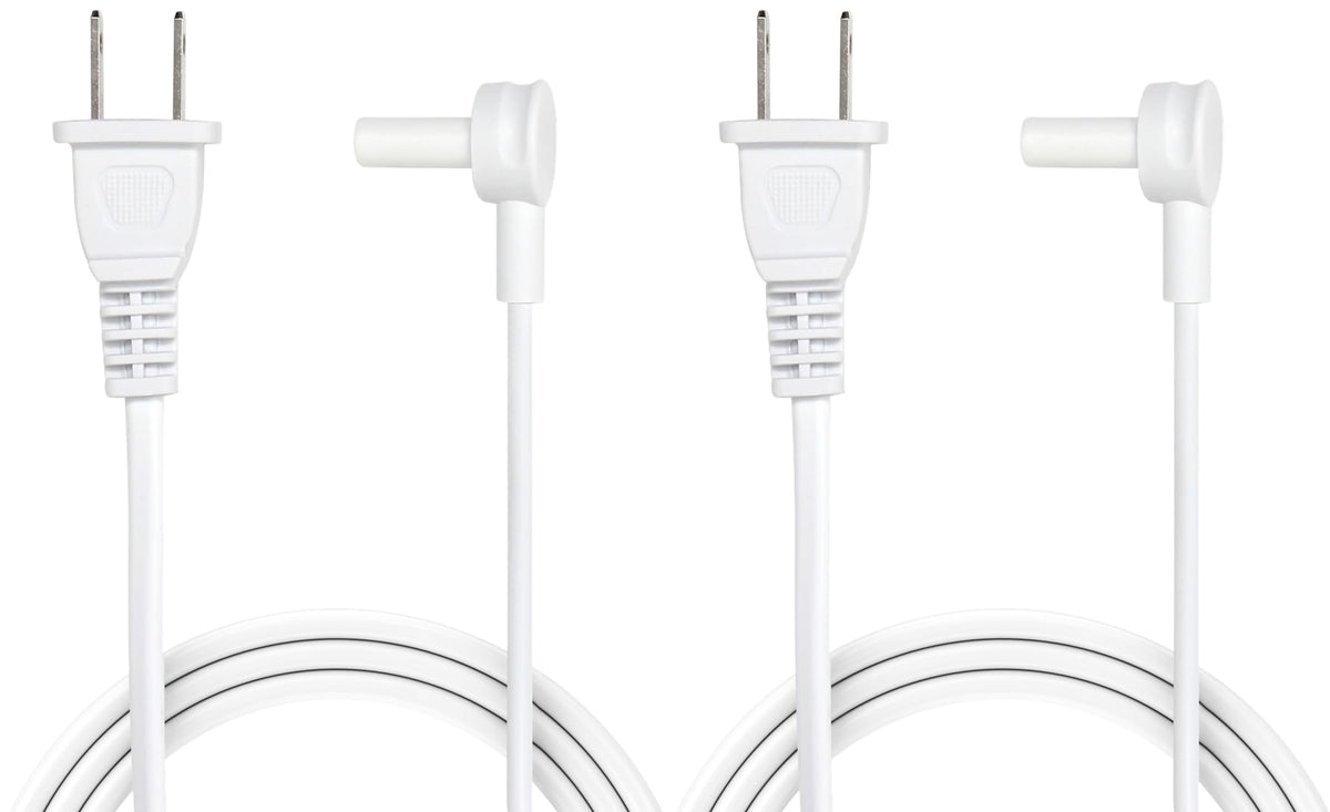 Vebner front view showing two white power cords, tidy replacement