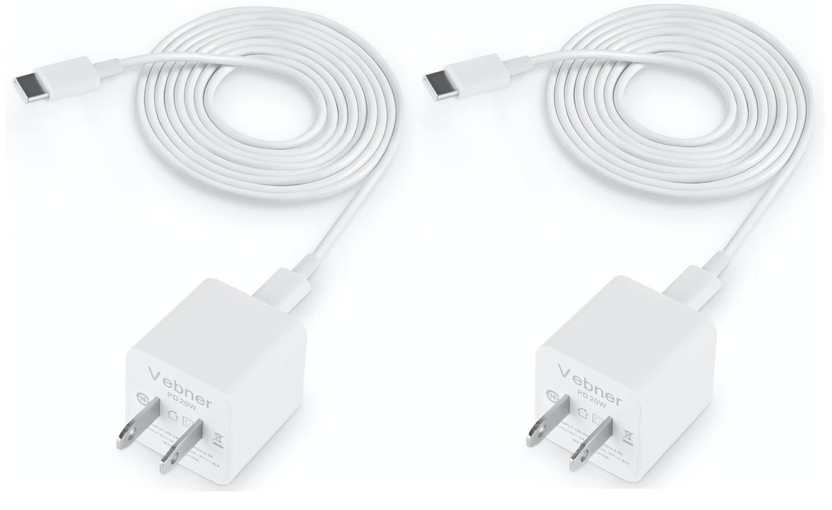 Vebner power cord 2-pack for eero systems, ready for quick replacement.