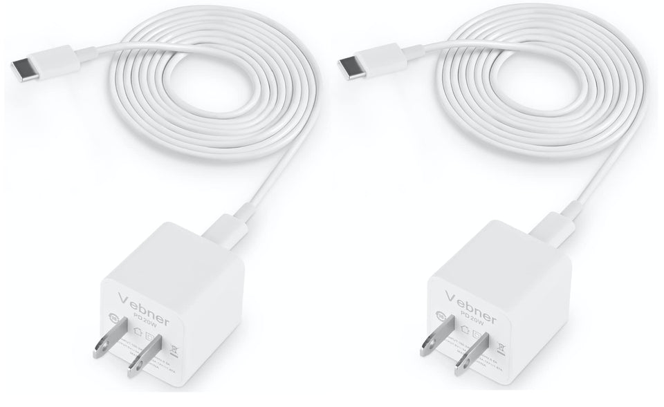 Vebner power cord 2-pack for eero systems, ready for quick replacement.