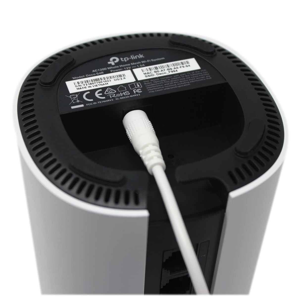 Vebner power cord for TP-Link Deco M5 illustrating stable installation