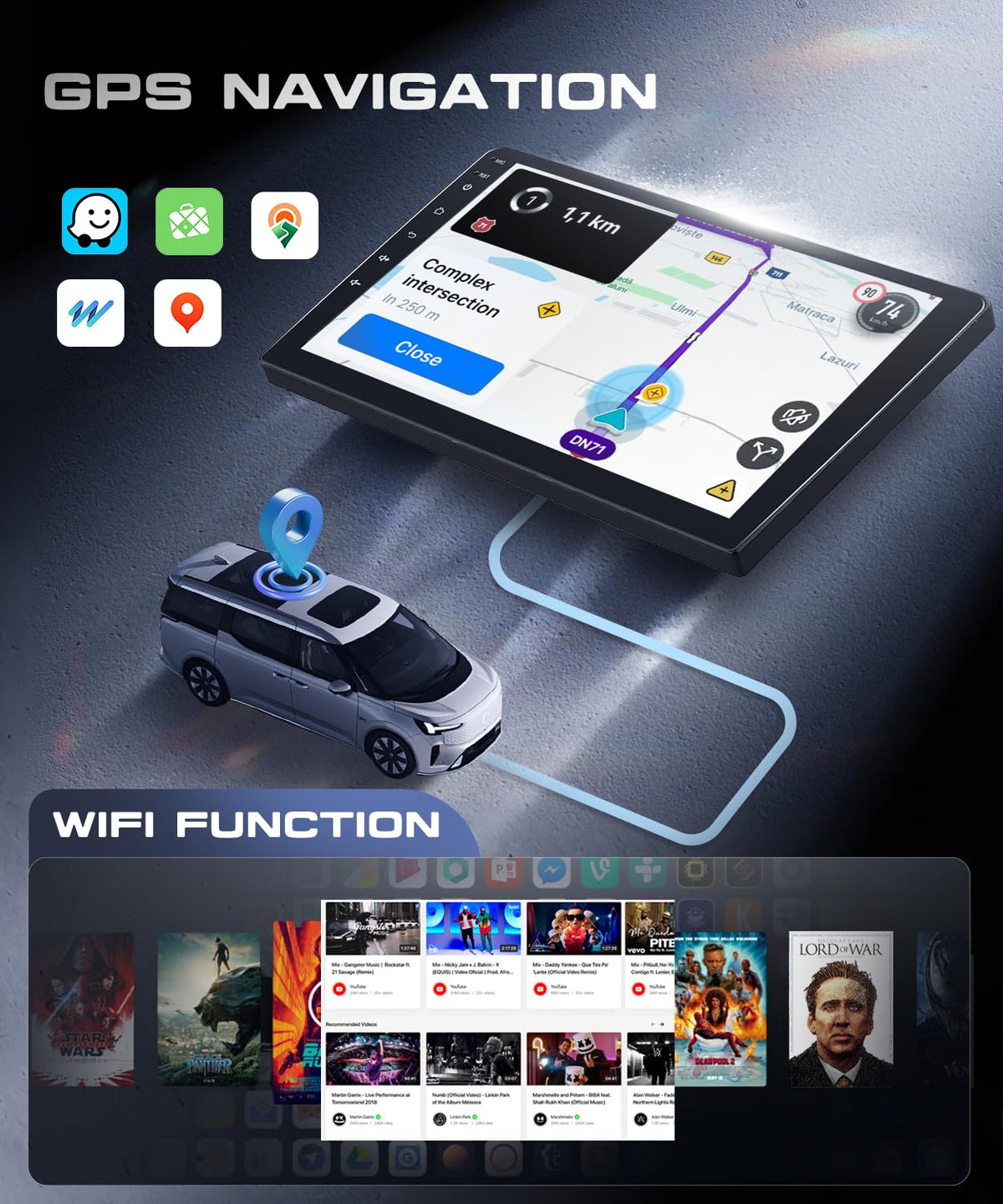 VECHTEL built-in GPS and WiFi keeps maps and apps ready