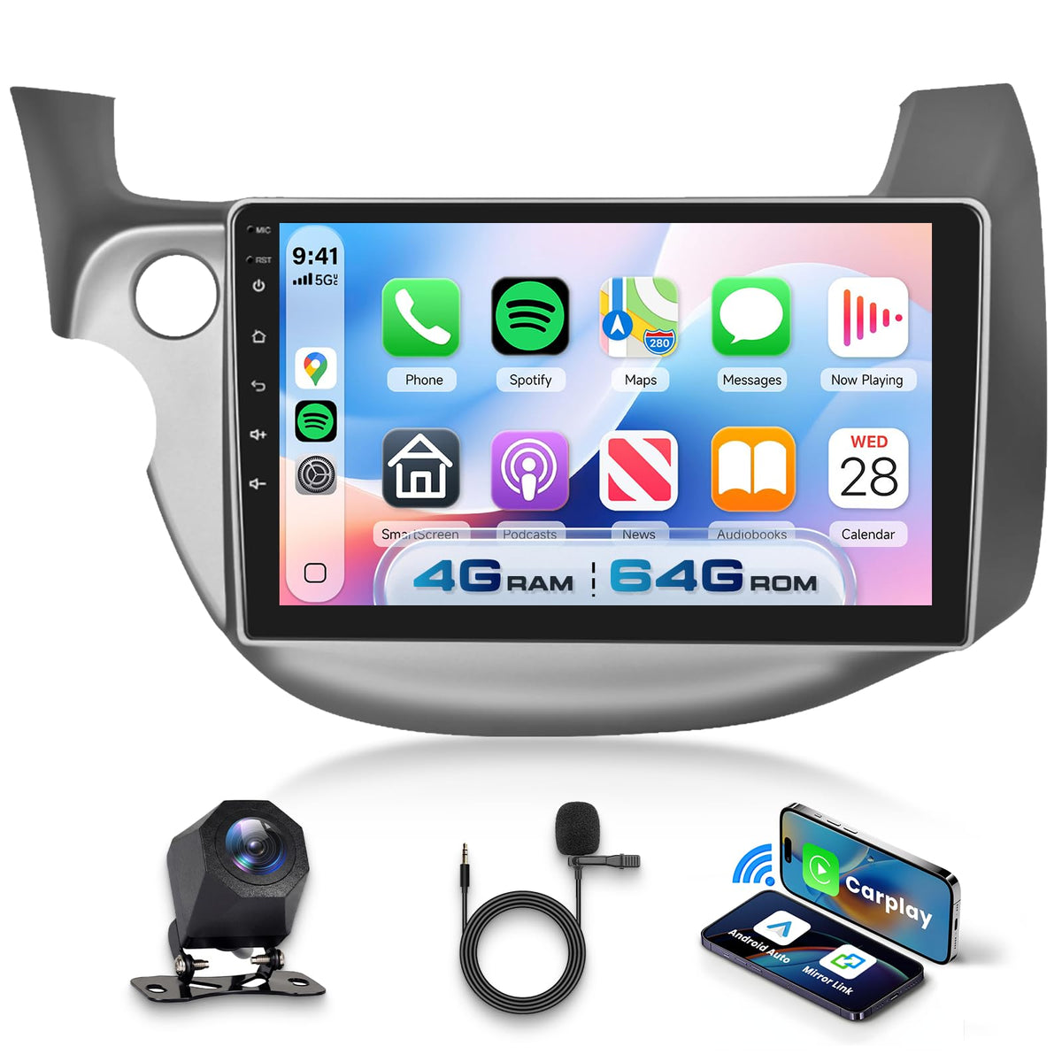 VECHTEL Honda Fit 10-inch screen stereo shows clear navigation