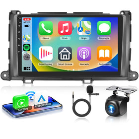 VECHTEL 9 inch IPS touchscreen for Sienna with clear maps and apps navigation